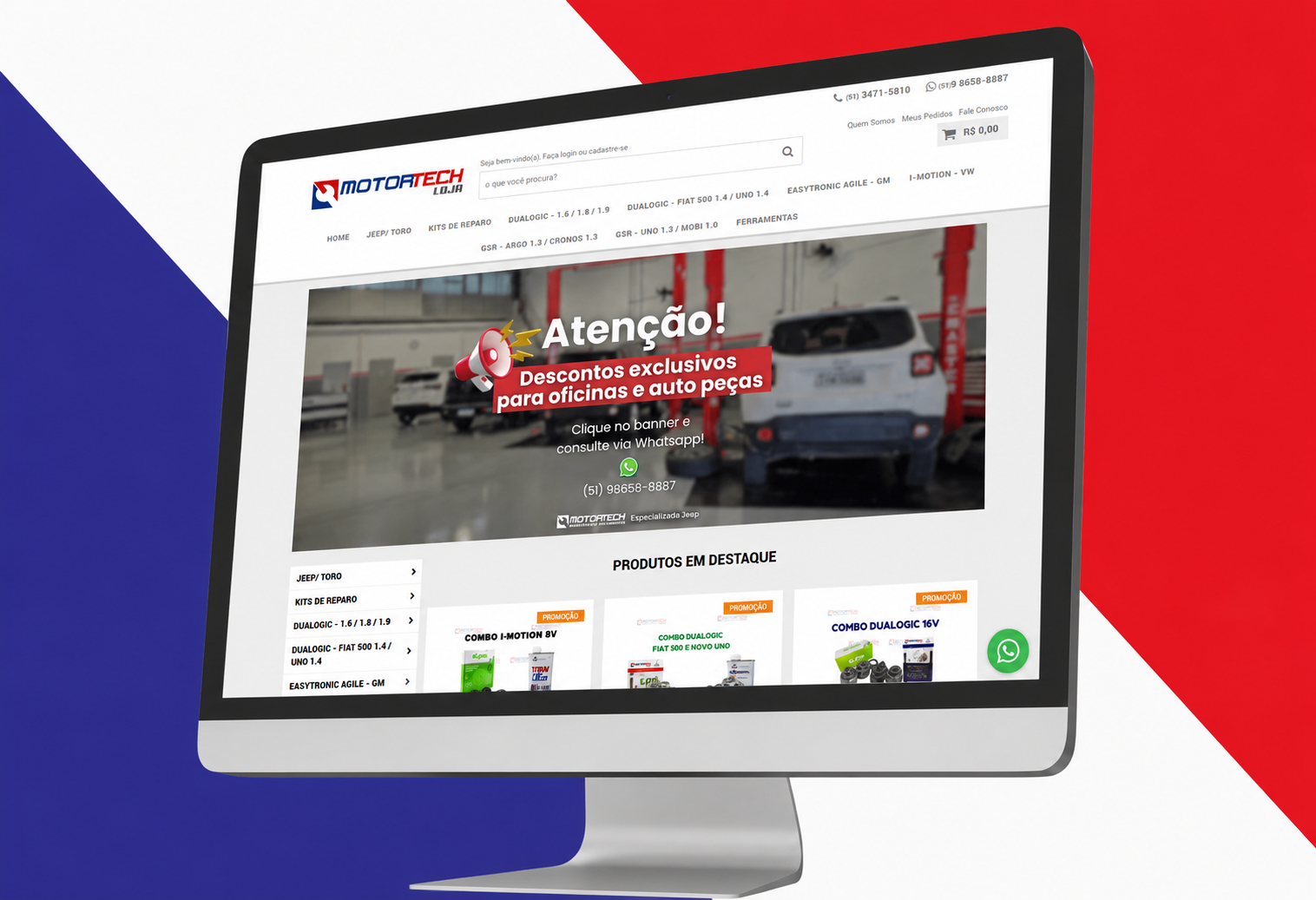 <p>Em nossa loja voc&ecirc; encontra componentes para manuten&ccedil;&atilde;o em c&acirc;mbios automatizados, ferramentas e pe&ccedil;as para Jeep e Fiat Toro.</p>

<p>&nbsp;</p>

<p>Trabalhamos com pe&ccedil;as originais assim como produtos desenvolvidos pela Motortech.</p>
